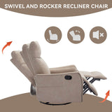 Medium - Firm Heat Massage Recliner Chair With Swivel and Rocker - Restanew - Omega Lifestyles
