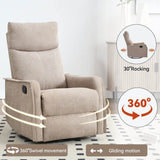 Medium - Firm Heat Massage Recliner Chair With Swivel and Rocker - Restanew - Omega Lifestyles