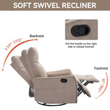 Medium - Firm Heat Massage Recliner Chair With Swivel and Rocker - Restanew - Omega Lifestyles