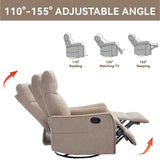Medium - Firm Heat Massage Recliner Chair With Swivel and Rocker - Restanew - Omega Lifestyles