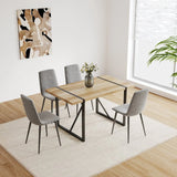 Mid-Century Modern 55-Inch MDF Dining Table Set of 4 Chairs - Omega Lifestyles