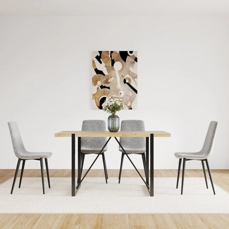 Mid-Century Modern 55-Inch MDF Dining Table Set of 4 Chairs - Omega Lifestyles