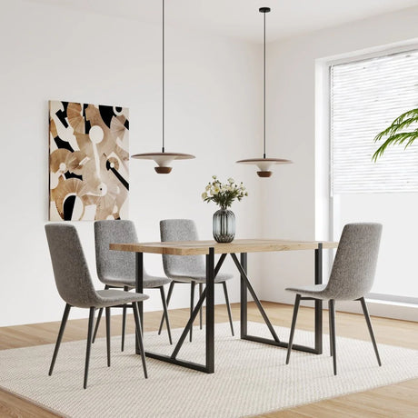 Mid-Century Modern 55-Inch MDF Dining Table Set of 4 Chairs - Omega Lifestyles