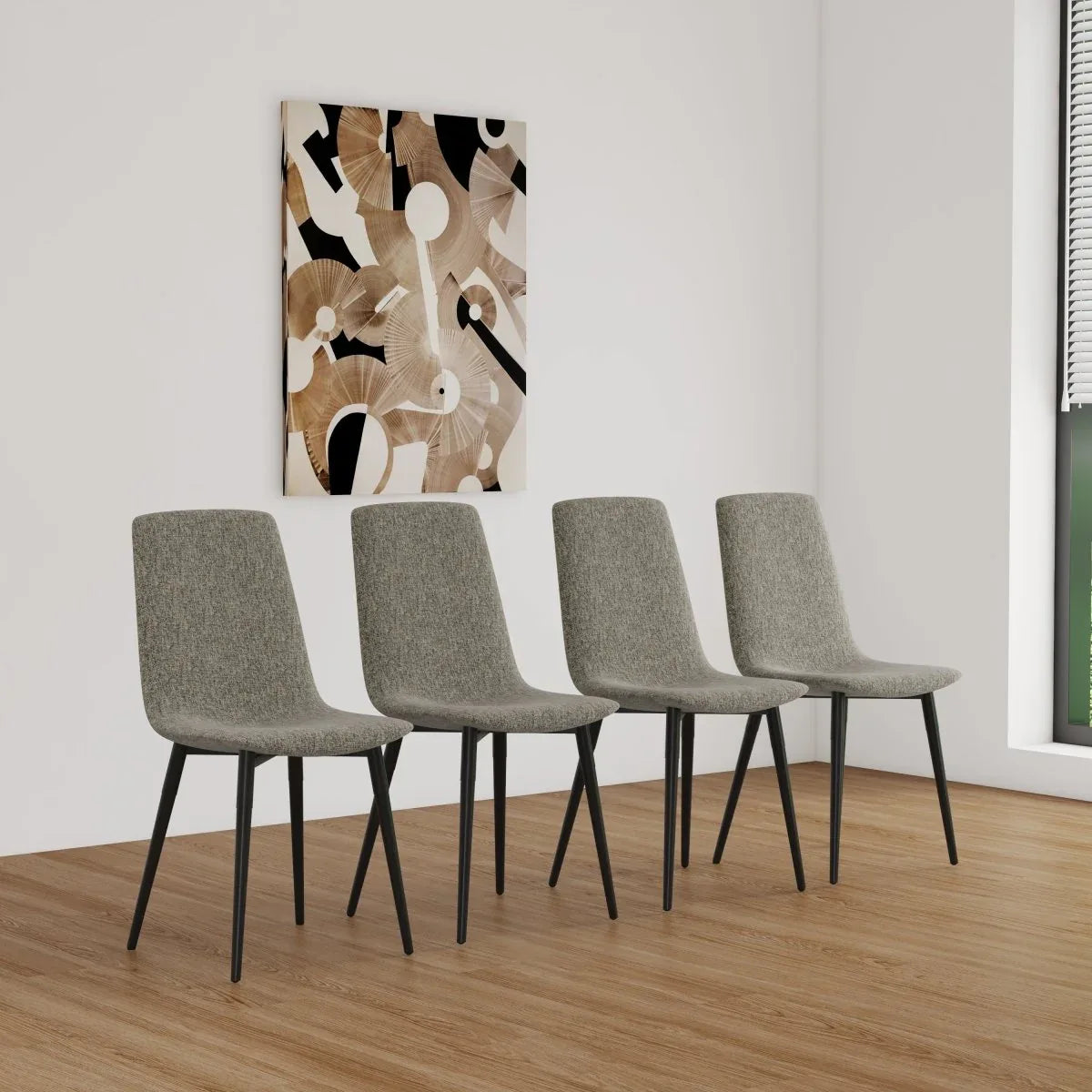 Mid-Century Modern 55-Inch MDF Dining Table Set of 4 Chairs - Omega Lifestyles