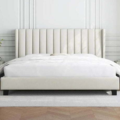 Minimalist Modern Linen Upholstered Bed Frame With Storage - Omega Lifestyles