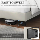 Minimalist Modern Linen Upholstered Bed Frame With Storage - Omega Lifestyles