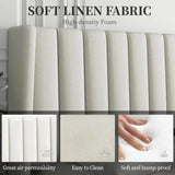 Minimalist Modern Linen Upholstered Bed Frame With Storage - Omega Lifestyles