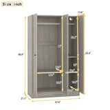 Modern 3-Door Gray MDF Shutter Wardrobe - Sleep Galleria