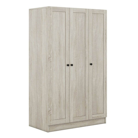 Modern 3-Door Gray MDF Shutter Wardrobe - Sleep Galleria