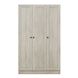 Modern 3-Door Gray MDF Shutter Wardrobe - Sleep Galleria