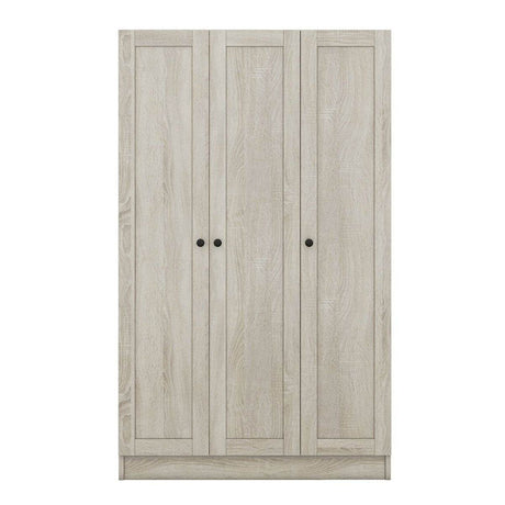 Modern 3-Door Gray MDF Shutter Wardrobe - Sleep Galleria
