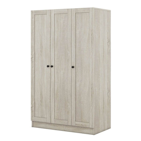 Modern 3-Door Gray MDF Shutter Wardrobe - Sleep Galleria