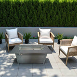 Modern 42 - Inch Outdoor Steel Propane Gas Fire Pit Table - Restanew - Omega Lifestyles