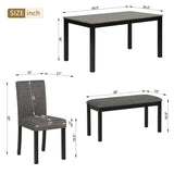 Modern 6-Piece Dining Table Set With Bench And Chairs - Omega Lifestyles