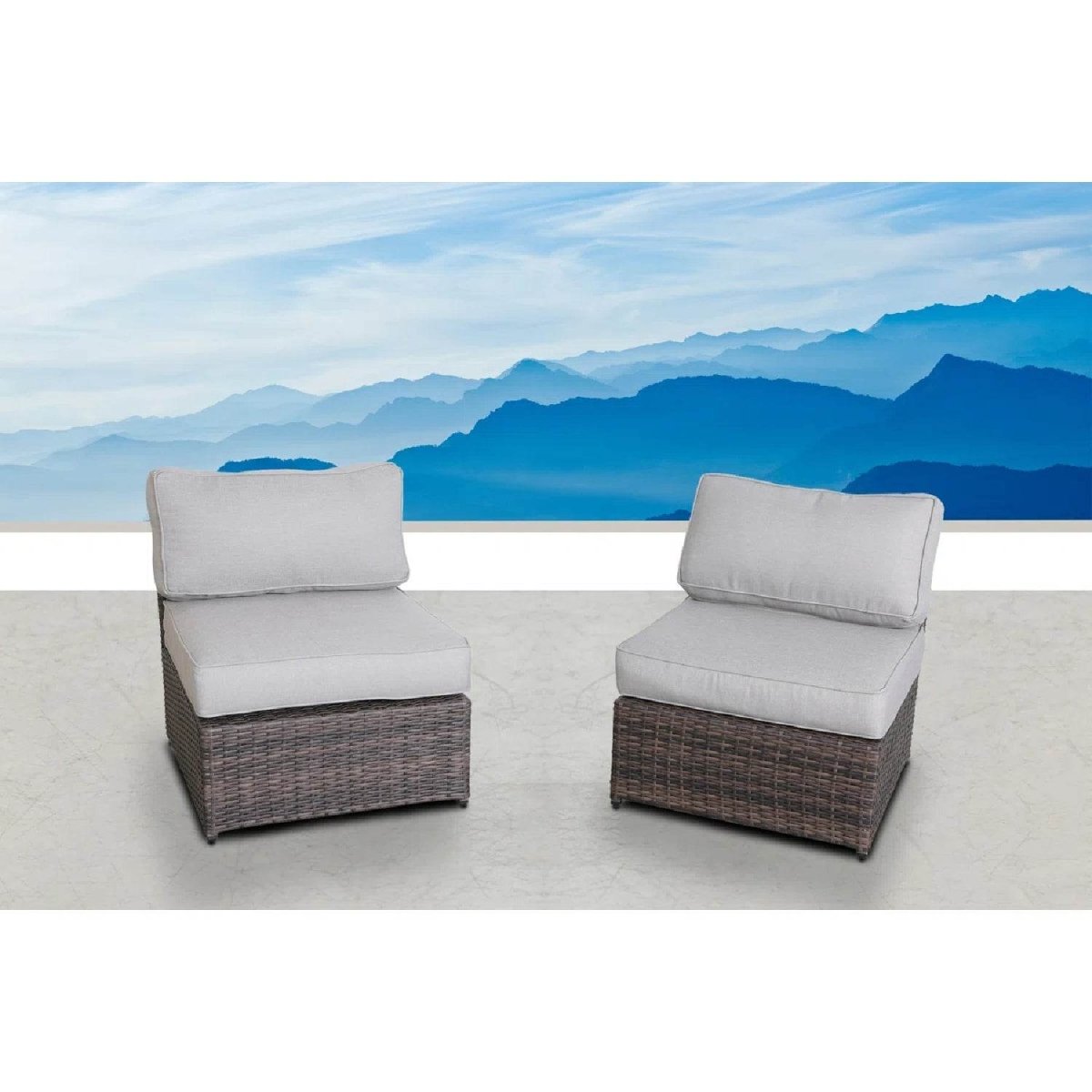 Modern Brown Wicker Outdoor Patio Chair With Cushions - Restanew - Omega Lifestyles