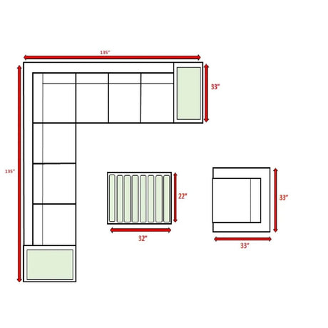 Modern Brown Wicker Patio Seating Group for 7 with Plush Cushions – Fully Assembled, Gray & Brown - Restanew - Omega Lifestyles