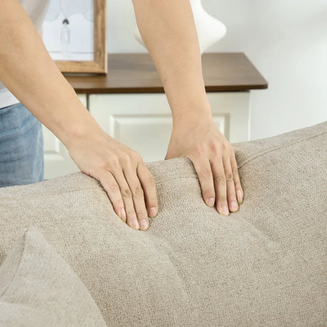 Modern Extra-Large Chenille Linen Sofa Bed With Metal Legs - Omega Lifestyles