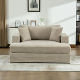 Modern Extra-Large Chenille Linen Sofa Bed With Metal Legs - Omega Lifestyles