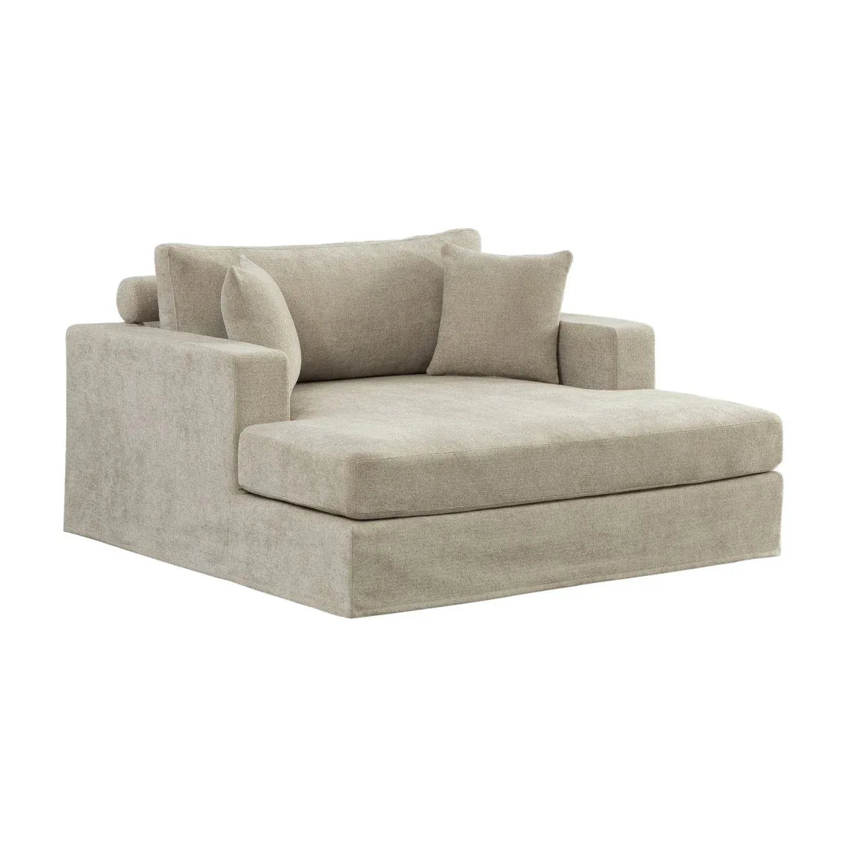 Modern Extra-Large Chenille Linen Sofa Bed With Metal Legs - Omega Lifestyles
