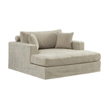 Modern Extra-Large Chenille Linen Sofa Bed With Metal Legs - Omega Lifestyles