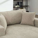 Modern Extra-Large Chenille Linen Sofa Bed With Metal Legs - Omega Lifestyles