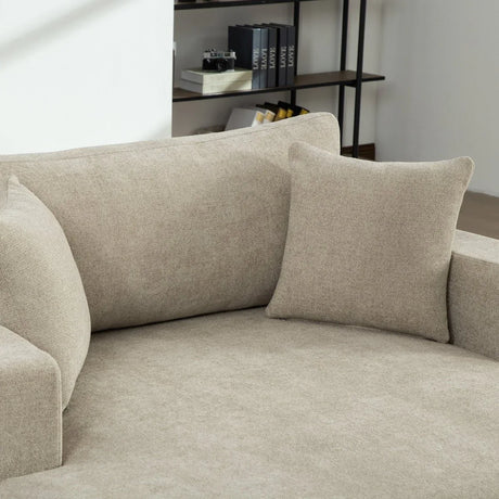 Modern Extra-Large Chenille Linen Sofa Bed With Metal Legs - Omega Lifestyles