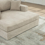 Modern Extra-Large Chenille Linen Sofa Bed With Metal Legs - Omega Lifestyles