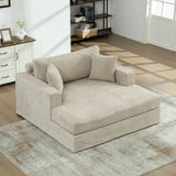 Modern Extra-Large Chenille Linen Sofa Bed With Metal Legs - Omega Lifestyles
