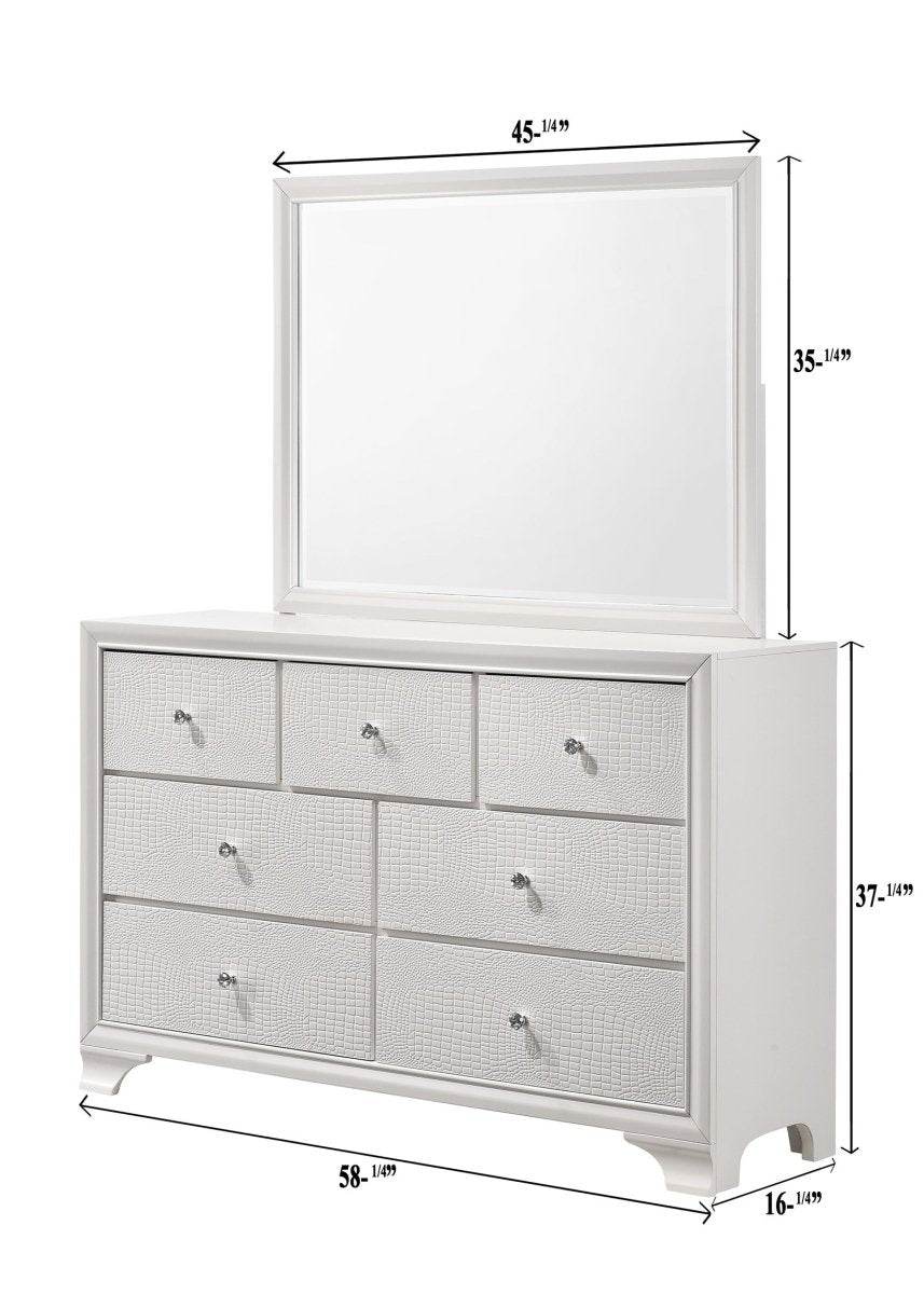 Modern Glam Solid Wood Seven Drawer Dresser - Sleep Galleria