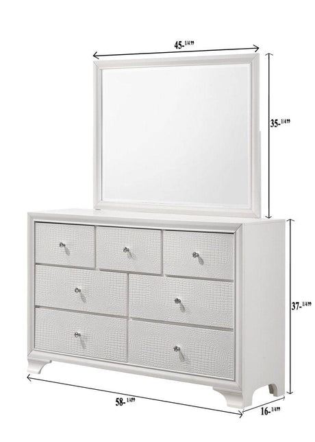 Modern Glam Solid Wood Seven Drawer Dresser - Sleep Galleria