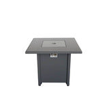 Modern Gray Stainless Steel Propane Gas Outdoor Fire Pit Table - Restanew - Omega Lifestyles