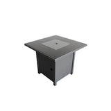 Modern Gray Stainless Steel Propane Gas Outdoor Fire Pit Table - Restanew - Omega Lifestyles