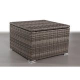 Modern Grey Mix Wicker Outdoor Storage Sectional Corner Table - Restanew - Omega Lifestyles