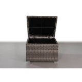 Modern Grey Mix Wicker Outdoor Storage Sectional Corner Table - Restanew - Omega Lifestyles
