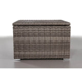 Modern Grey Mix Wicker Outdoor Storage Sectional Corner Table - Restanew - Omega Lifestyles