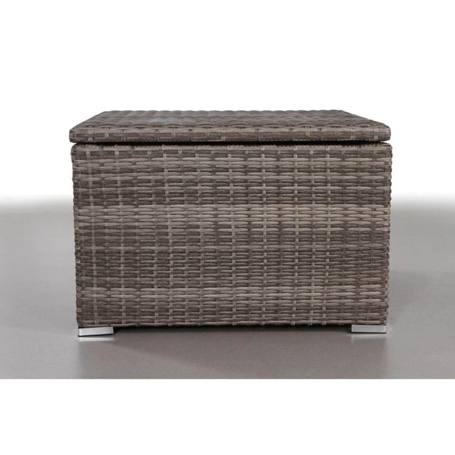 Modern Grey Mix Wicker Outdoor Storage Sectional Corner Table - Restanew - Omega Lifestyles
