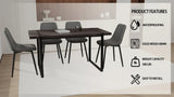Modern Industrial 5-Piece MDF Dining Table Chair Set - Omega Lifestyles