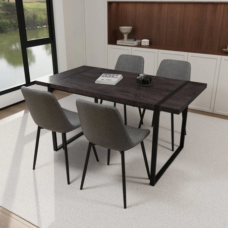 Modern Industrial 5-Piece MDF Dining Table Chair Set - Omega Lifestyles