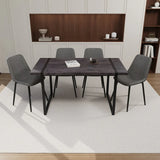 Modern Industrial 5-Piece MDF Dining Table Chair Set - Omega Lifestyles