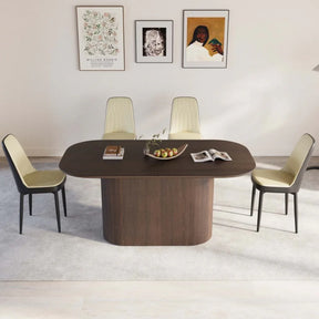 Modern Industrial MDF Dining Table And PU Chairs Set - Omega Lifestyles