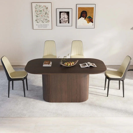 Modern Industrial MDF Dining Table And PU Chairs Set - Omega Lifestyles