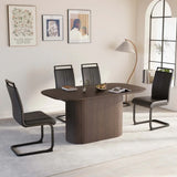 Modern MDF Dining Table And PU Armless Chair Set - Omega Lifestyles