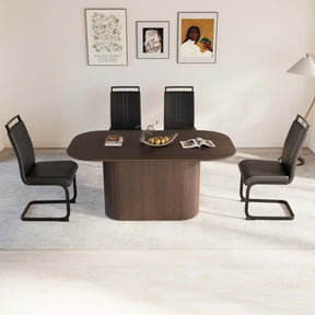 Modern MDF Dining Table And PU Armless Chair Set - Omega Lifestyles