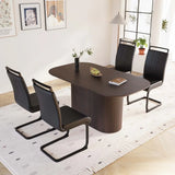 Modern MDF Dining Table And PU Armless Chair Set - Omega Lifestyles