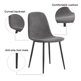 Modern Medieval Linen Upholstered 4-Piece Dining Set - Omega Lifestyles