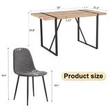 Modern Medieval Linen Upholstered 4-Piece Dining Set - Omega Lifestyles