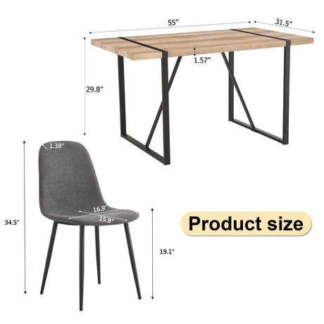 Modern Medieval Linen Upholstered 4-Piece Dining Set - Omega Lifestyles