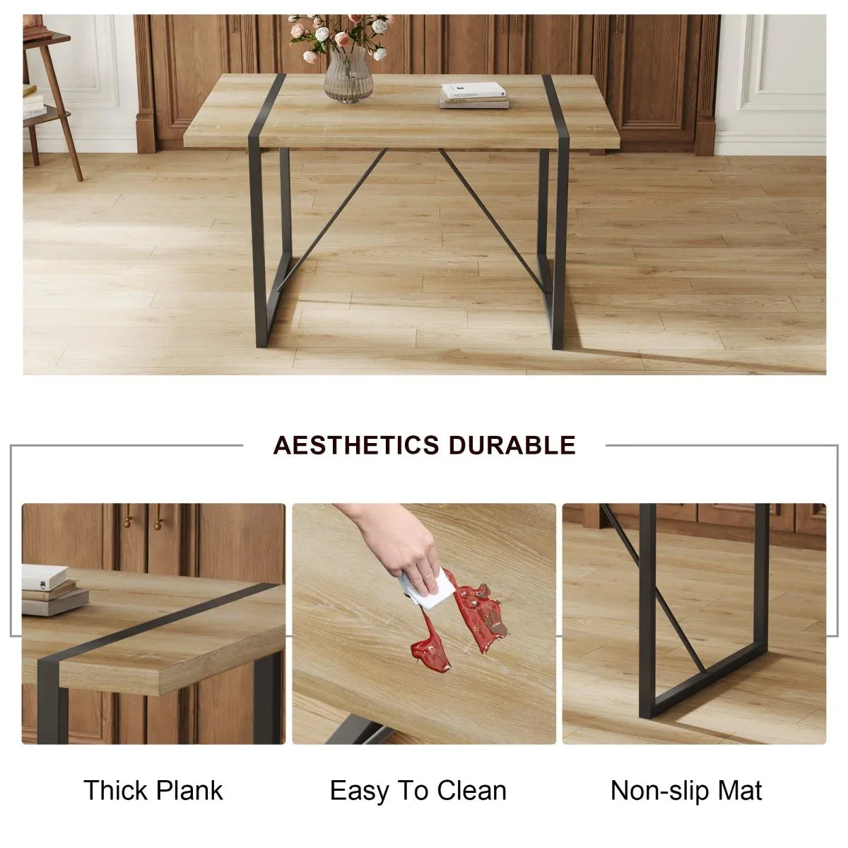 Modern Medieval Linen Upholstered 4-Piece Dining Set - Omega Lifestyles