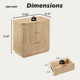 Modern Oak 3-Drawer Dresser With Curved Wave Design - Sleep Galleria