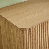 Modern Oak 3-Drawer Dresser With Curved Wave Design - Sleep Galleria